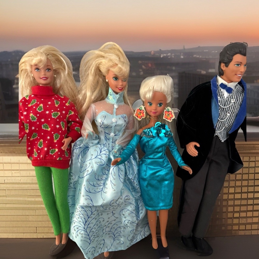 Lot Of 4 Assorted Dressed Barbie Dolls Mattel Various Years